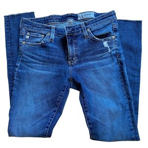 AG Adriano Goldschmied women’s Skinny Legging Ankle raw hem, Size 27R, EUC